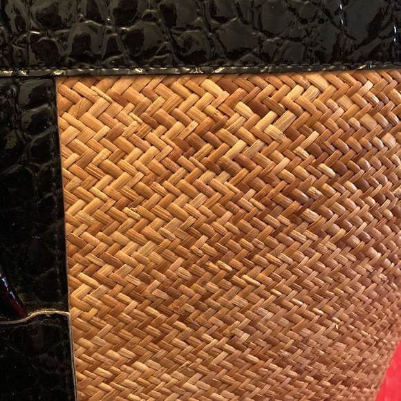 Beach bag in straw and faux leather - Picture 5 of 7